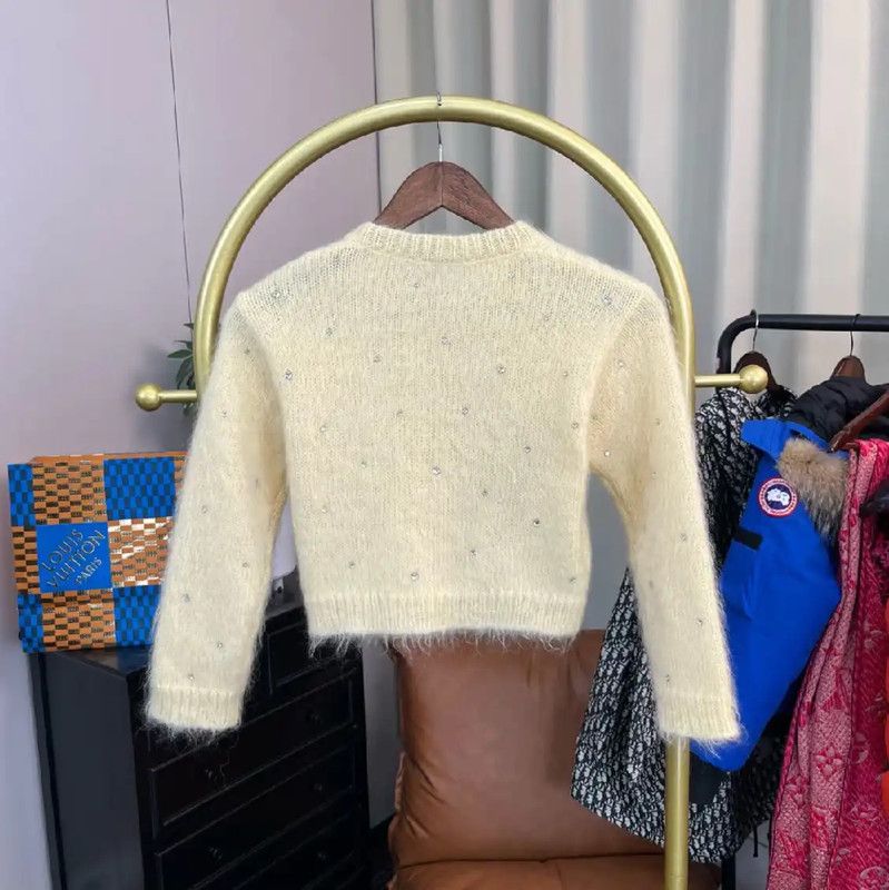 Miu Miu Miu Miu Yellow Mohair Women's Cardigan 0089 Size M / US 6-8 / IT 42-44 - 2 Thumbnail