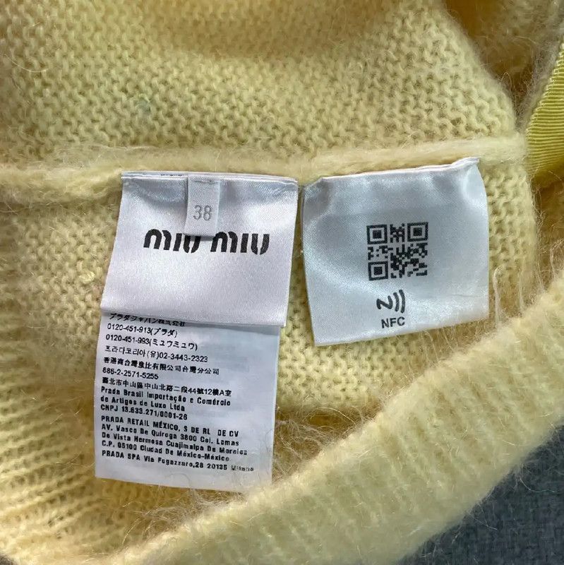 Miu Miu Miu Miu Yellow Mohair Women's Cardigan 0089 Size M / US 6-8 / IT 42-44 - 3 Thumbnail