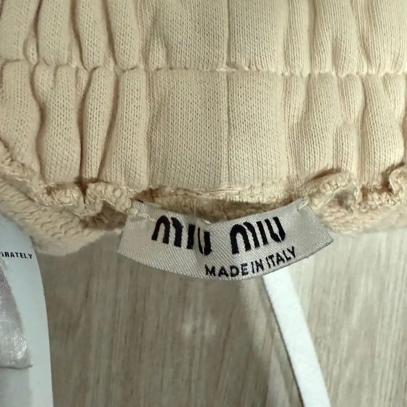 Miu Miu Miu Miu White Cotton Logo Women's Shorts 0089 Size 28" / US 6 / IT 42 - 3 Thumbnail