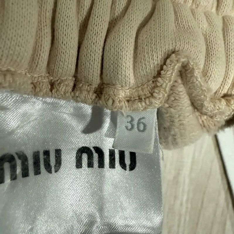 Miu Miu Miu Miu White Cotton Logo Women's Shorts 0089 Size 28" / US 6 / IT 42 - 4 Thumbnail
