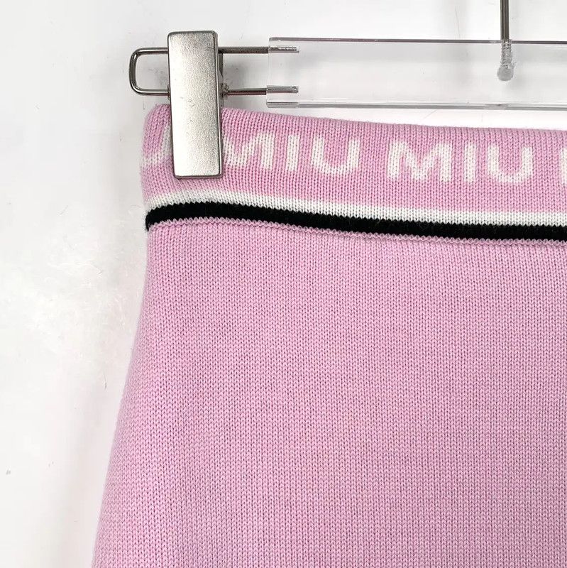 Miu Miu Pink Wool Mini Skirt 0089