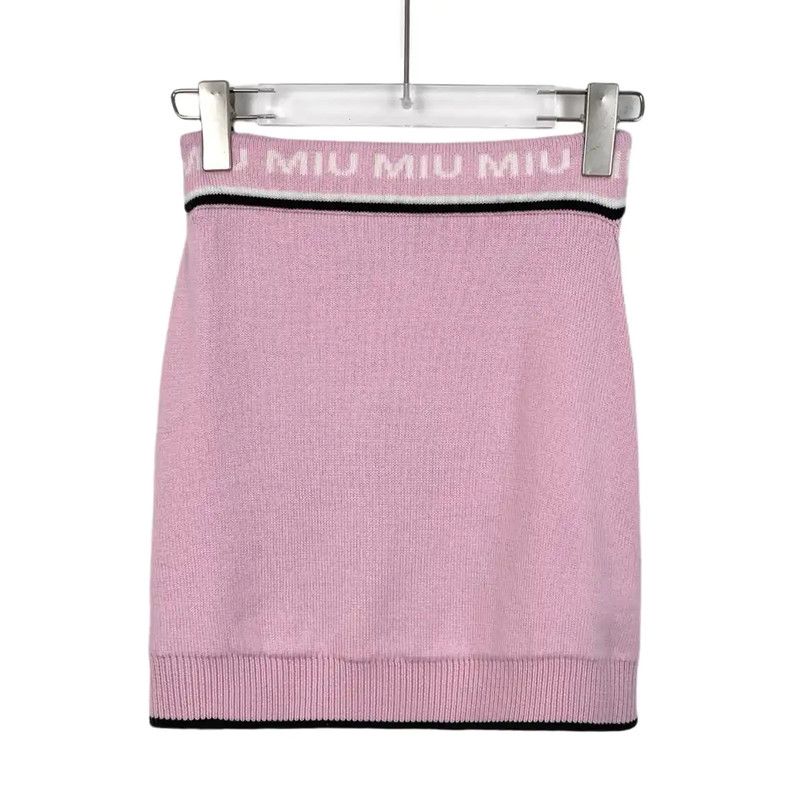 Miu Miu Pink Wool Mini Skirt 0089