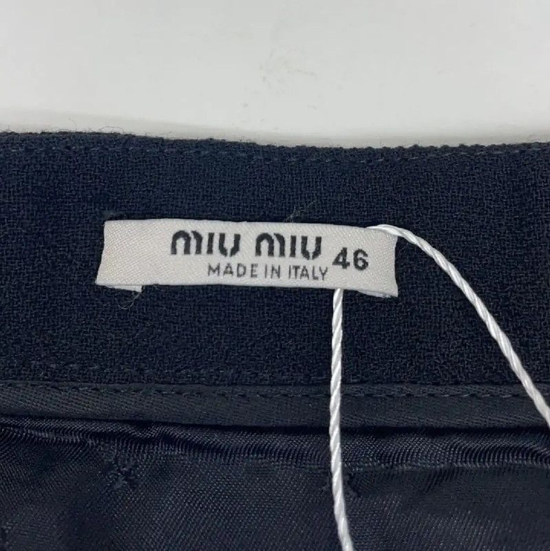 Miu Miu Miu Miu Black Wool Women’s Skirt 0089 Size 34" / US 12 / IT 48 - 3 Thumbnail