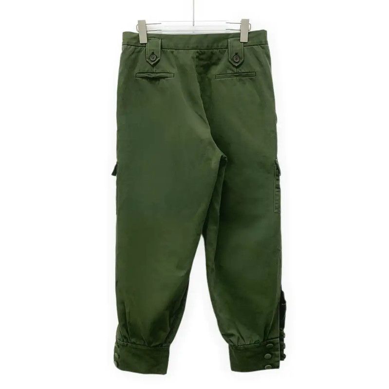 Miu Miu Miu Miu Green Cotton Casual Pants for Women 0089 Size 28" / US 6 / IT 42 - 2 Thumbnail