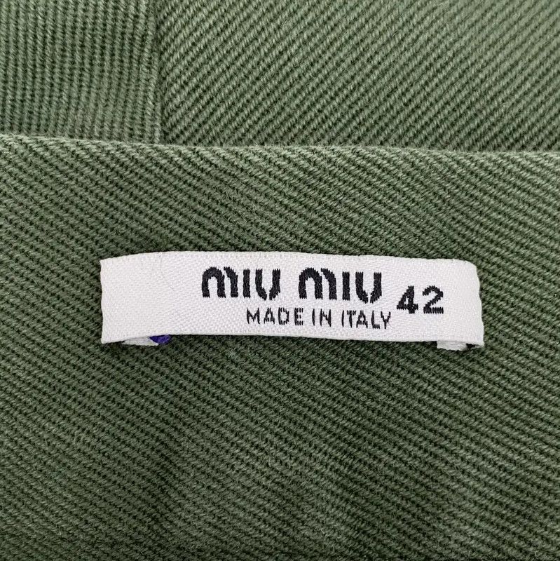 Miu Miu Miu Miu Green Cotton Casual Pants for Women 0089 Size 28" / US 6 / IT 42 - 5 Thumbnail
