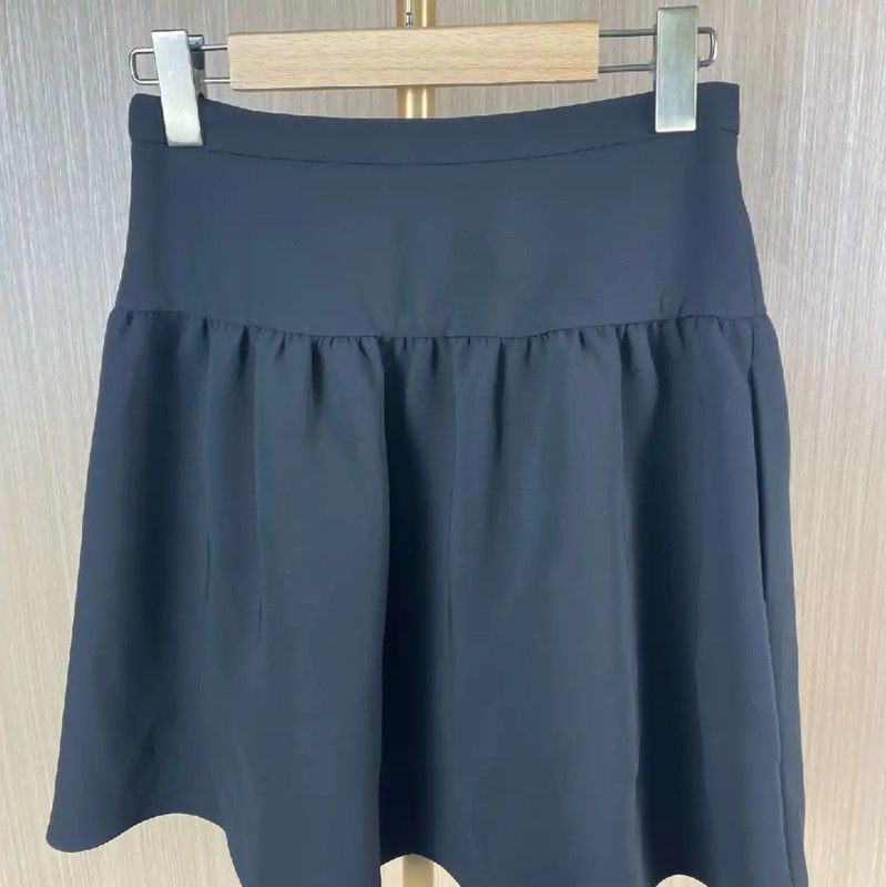 Miu Miu Miu Miu Black Crepe Women's Mini Skirt 0089 Size 23" - 2 Thumbnail