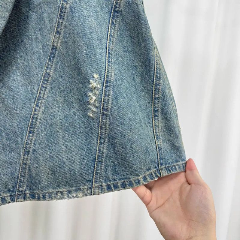 Miu Miu Miu Miu Blue Denim Skirt with Logo 0089 Size 28" / US 6 / IT 42 - 4 Thumbnail