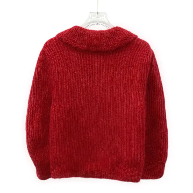 Miu Miu Miu Miu Red Mohair Women's Cardigan 0089 Size XS / US 0-2 / IT 36-38 - 2 Thumbnail