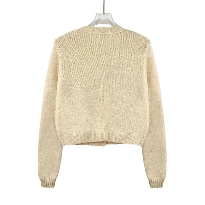 Miu Miu Miu Miu Beige Cashmere Cardigan for Women 0089 Size XS / US 0-2 / IT 36-38 - 2 Thumbnail