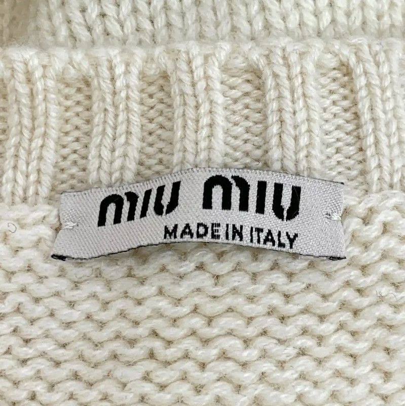 Miu Miu Miu Miu Beige Cashmere Cardigan for Women 0089 Size XS / US 0-2 / IT 36-38 - 5 Thumbnail