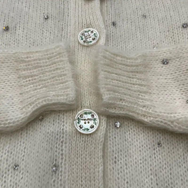 Miu Miu Miu Miu White Wool Cardigan for Women 0089 Size XL / US 12-14 / IT 48-50 - 6 Thumbnail