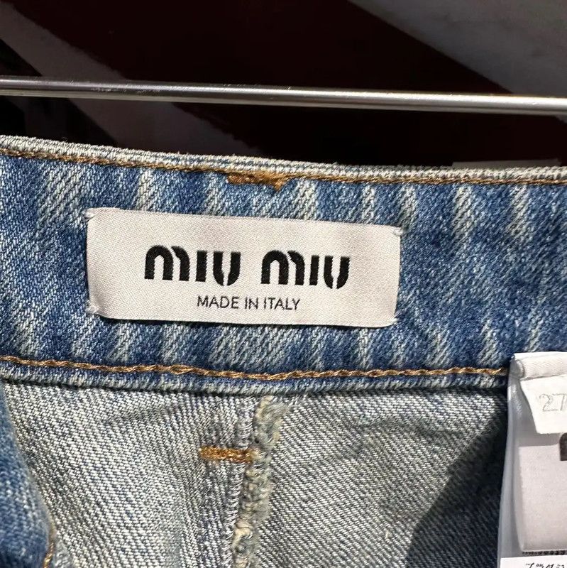 Miu Miu Miu Miu Women's Blue Denim Shorts 0089 Size 26" / US 2 / IT 38 - 6 Thumbnail