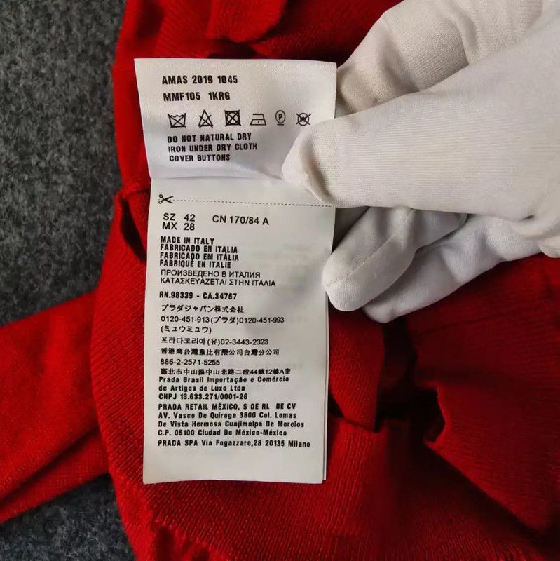 Miu Miu Miu Miu Red Wool Cardigan for Women 0089 Size L / US 10 / IT 46 - 5 Thumbnail