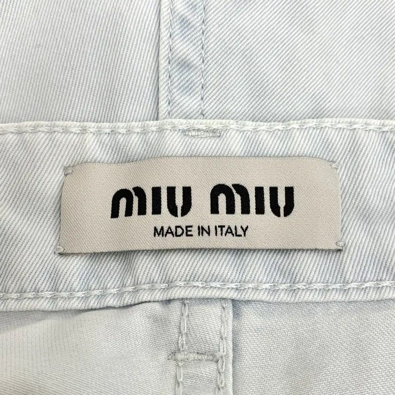 Miu Miu Miu Miu Light Blue Cotton Jeans for Women 0089 Size 28" / US 6 / IT 42 - 6 Thumbnail