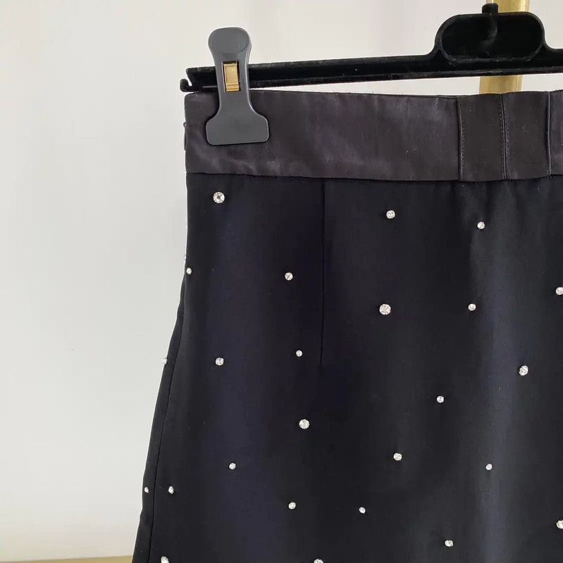 Miu Miu Miu Miu Black Summer A-Line Mini Skirt 0089 Size 32" / US 10 / IT 46 - 6 Thumbnail