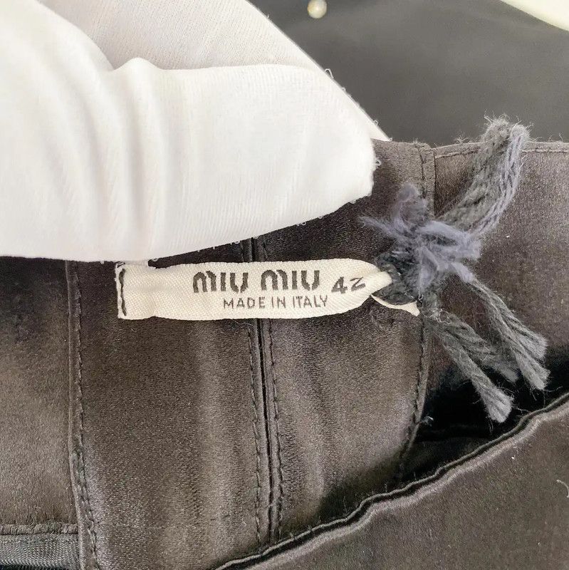 Miu Miu Miu Miu Black Summer A-Line Mini Skirt 0089 Size 32" / US 10 / IT 46 - 9 Thumbnail