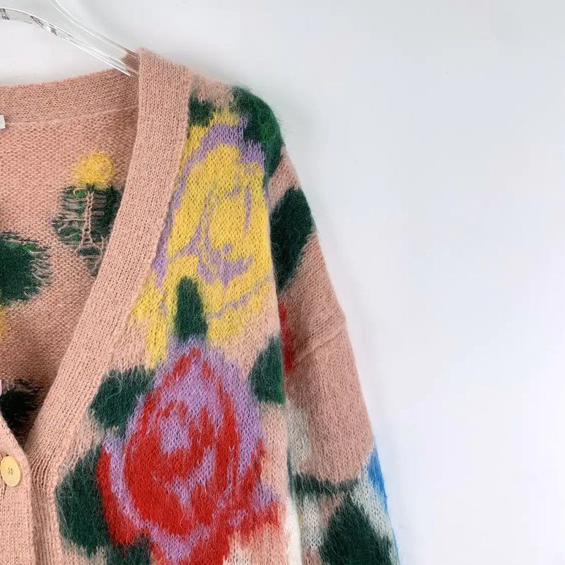 Miu Miu Miu Miu Colorful Mohair Women's Cardigan 0089 Size XS / US 0-2 / IT 36-38 - 3 Thumbnail