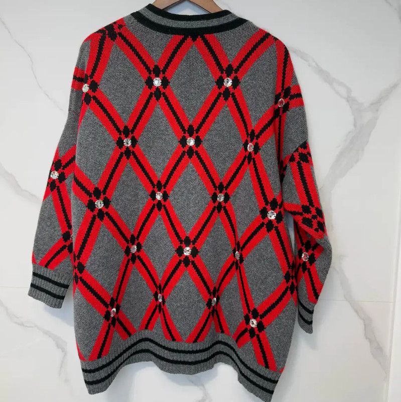 Miu Miu Miu Miu Red and Gray Women's Cardigan 0089 Size M / US 6-8 / IT 42-44 - 2 Thumbnail