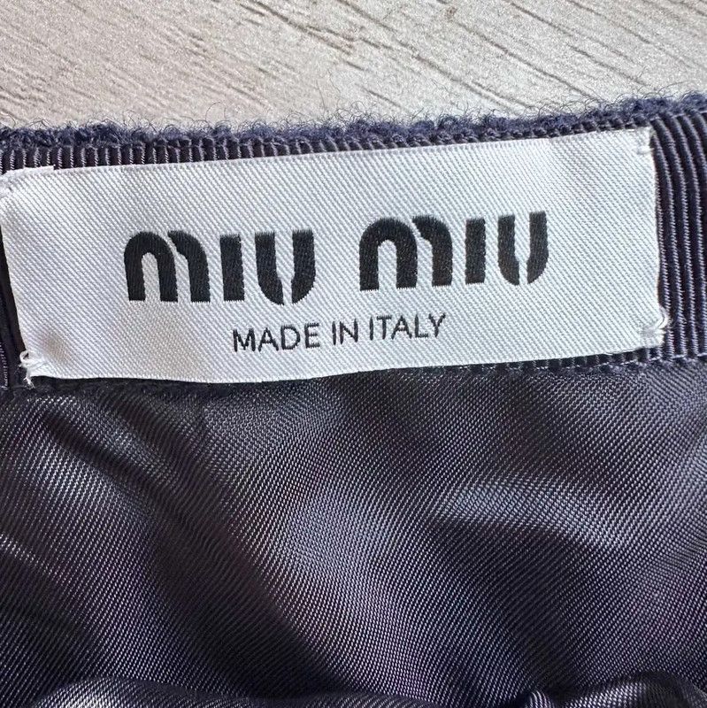 Miu Miu Miu Miu Navy Wool Mini Skirt 0089 Size 22" - 4 Thumbnail