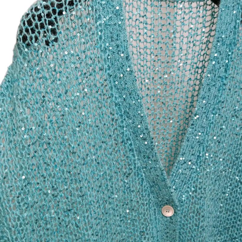 Miu Miu Miu Miu Lake Blue Long Sleeve Pullover Sweater 0089 Size ONE SIZE - 6 Thumbnail
