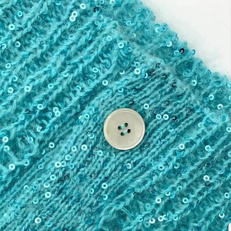 Miu Miu Miu Miu Lake Blue Long Sleeve Pullover Sweater 0089 Size ONE SIZE - 9 Thumbnail