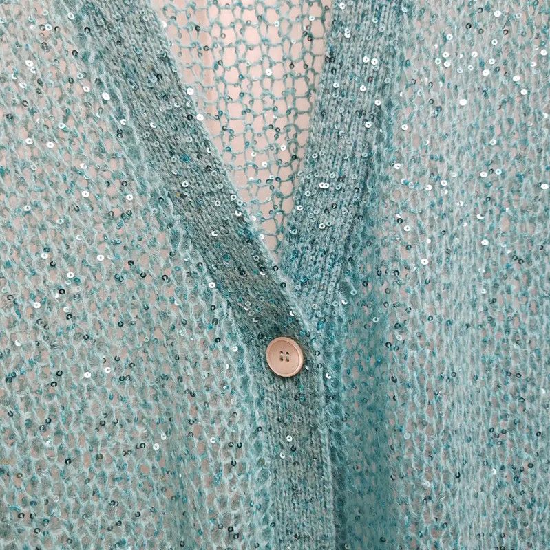Miu Miu Miu Miu Lake Blue Long Sleeve Pullover Sweater 0089 Size ONE SIZE - 8 Thumbnail