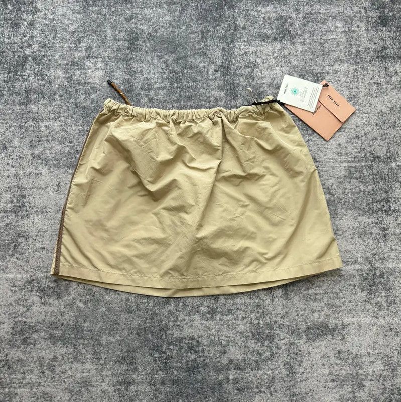 Miu Miu Miu Miu Khaki Cotton Women's Skirt 0089 Size 28" / US 6 / IT 42 - 2 Thumbnail