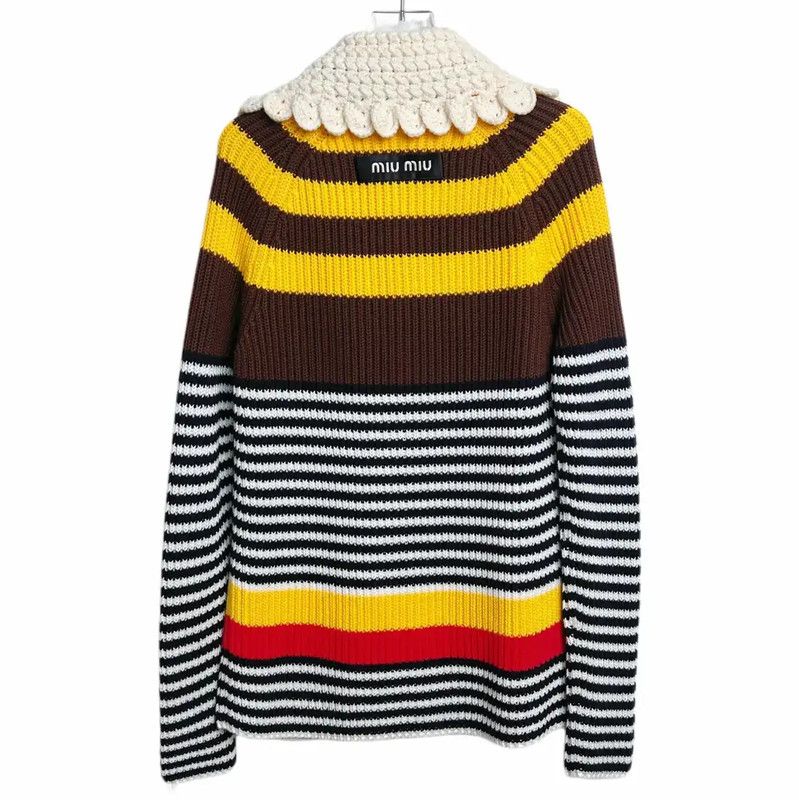 Miu Miu Miu Miu Multicolored Cotton Women's Cardigan 0089 Size L / US 10 / IT 46 - 2 Thumbnail