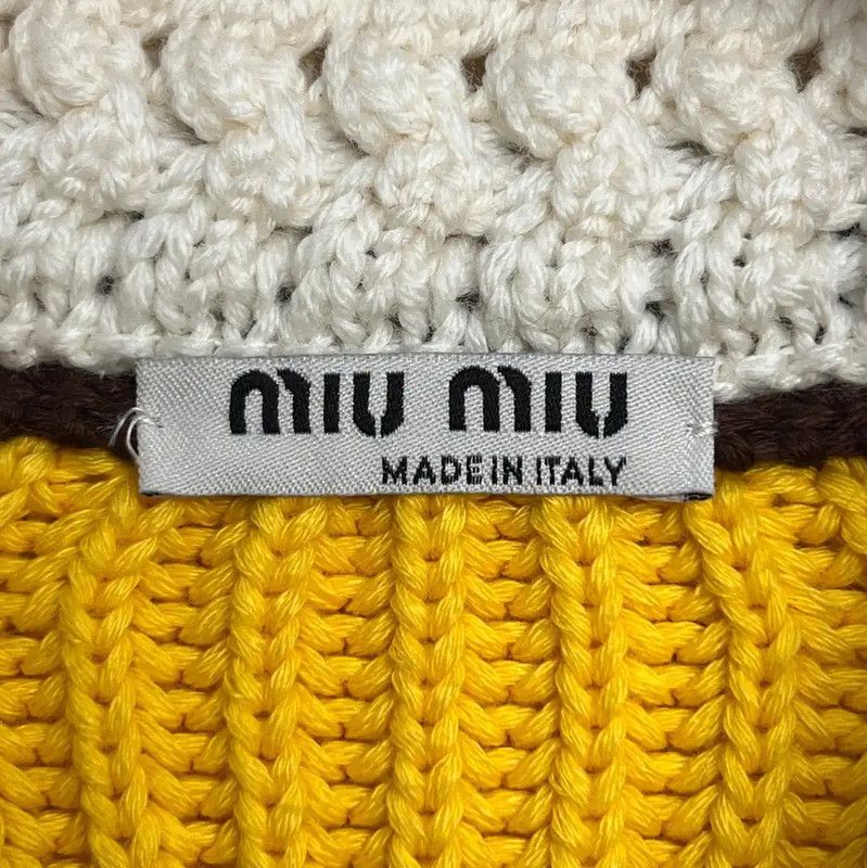 Miu Miu Miu Miu Multicolored Cotton Women's Cardigan 0089 Size L / US 10 / IT 46 - 5 Thumbnail