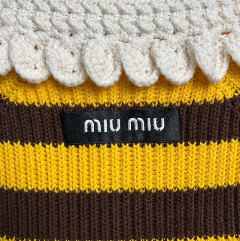 Miu Miu Miu Miu Multicolored Cotton Women's Cardigan 0089 Size L / US 10 / IT 46 - 6 Thumbnail