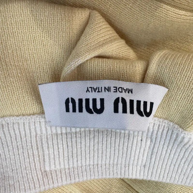 Miu Miu Miu Miu Yellow Pleated Skirt for Women 0089 Size 23" - 3 Thumbnail