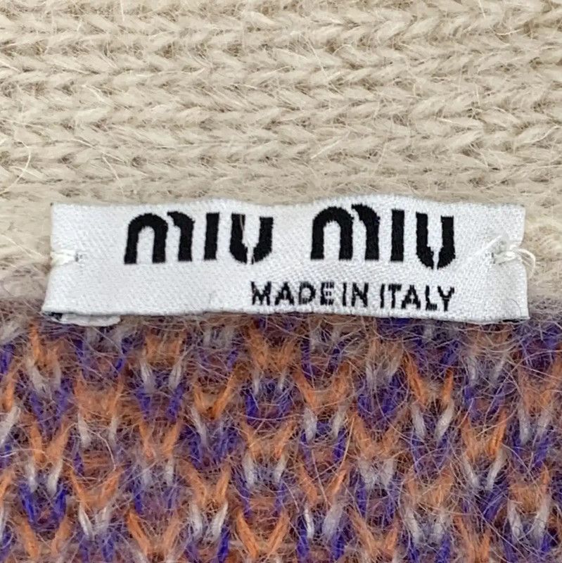 Miu Miu Miu Miu Colorblock Mohair Cardigan for Women 0089 Size XS / US 0-2 / IT 36-38 - 6 Thumbnail