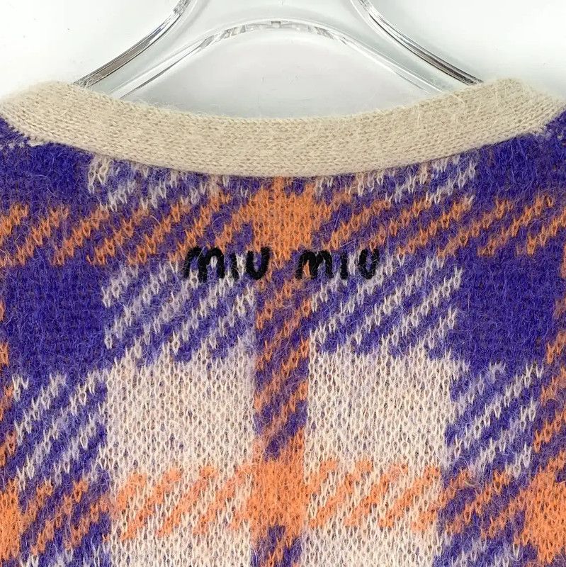 Miu Miu Miu Miu Colorblock Mohair Cardigan for Women 0089 Size XS / US 0-2 / IT 36-38 - 5 Thumbnail
