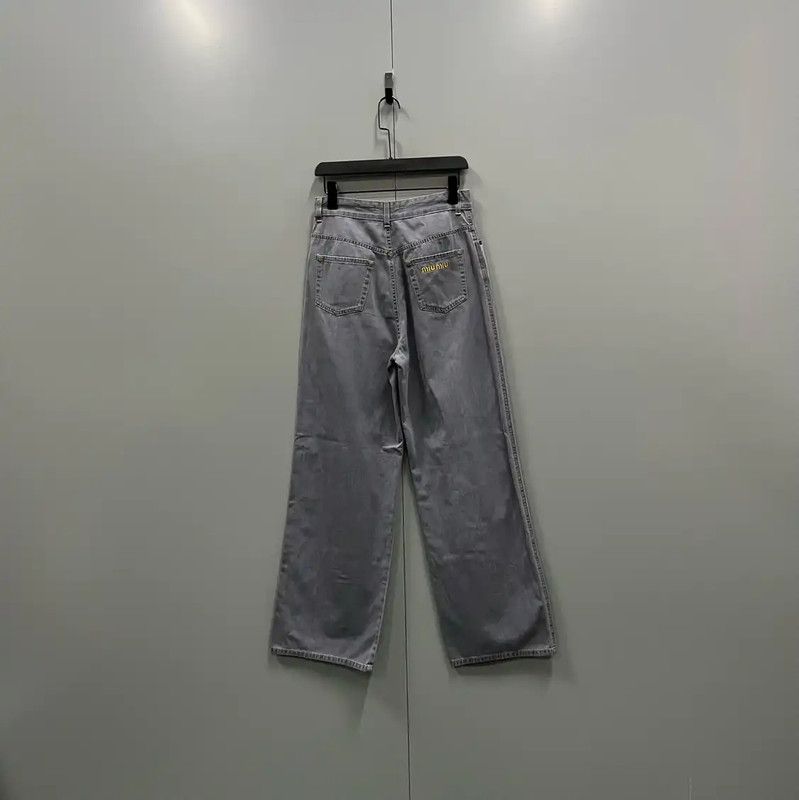 Miu Miu Miu Miu Summer Gray Cotton Casual Pants 0089 Size 28" / US 6 / IT 42 - 2 Thumbnail
