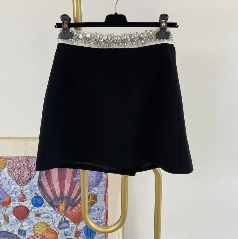 Miu Miu Miu Miu A-Line Skirt in Black Acetate 0089 Size 29" - 2 Thumbnail