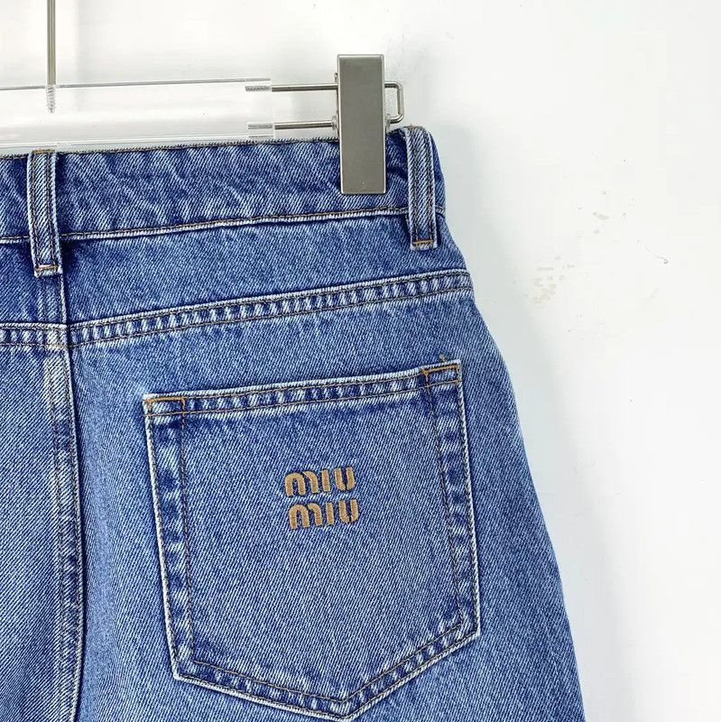 Miu Miu Miu Miu Blue Cotton Women's Denim Pants 0089 Size 28" / US 6 / IT 42 - 5 Thumbnail