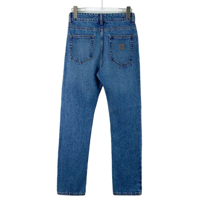 Miu Miu Miu Miu Blue Cotton Women's Denim Pants 0089 Size 28" / US 6 / IT 42 - 2 Thumbnail