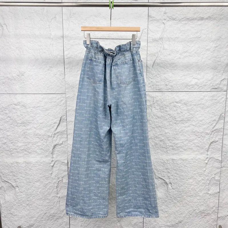 Miu Miu Miu Miu Blue Cotton Denim Trousers 0089 Size 28" / US 6 / IT 42 - 2 Thumbnail