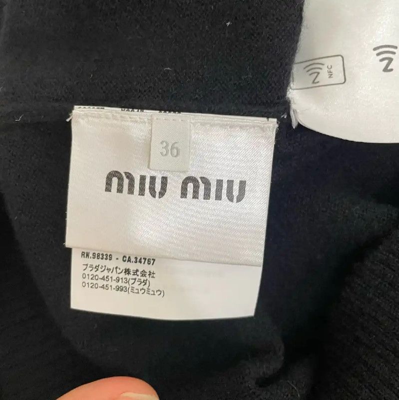 Miu Miu Miu Miu Women's Black Wool Cardigan 0089 Size S / US 4 / IT 40 - 5 Thumbnail