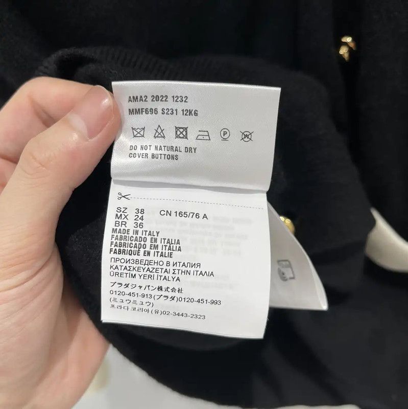 Miu Miu Miu Miu Black Cashmere Long Sleeve Cardigan 0089 Size ONE SIZE - 6 Thumbnail