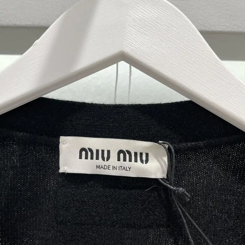 Miu Miu Miu Miu Black Cashmere Long Sleeve Cardigan 0089 Size ONE SIZE - 5 Thumbnail