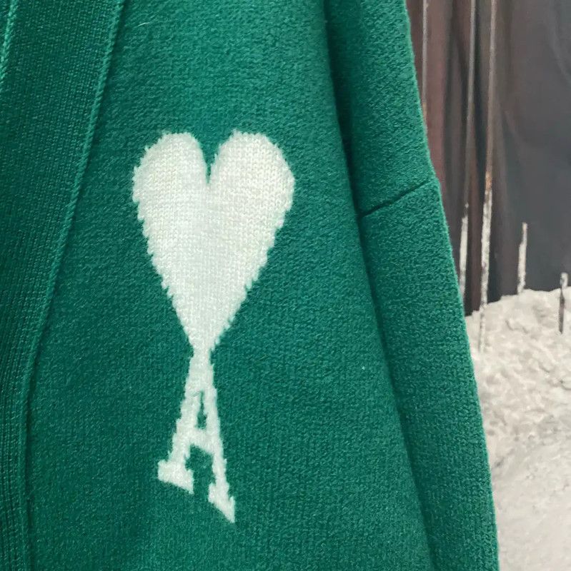AMI AMI Green Wool Long Sleeve Cardigan 0089 Size M / US 6-8 / IT 42-44 - 5 Thumbnail
