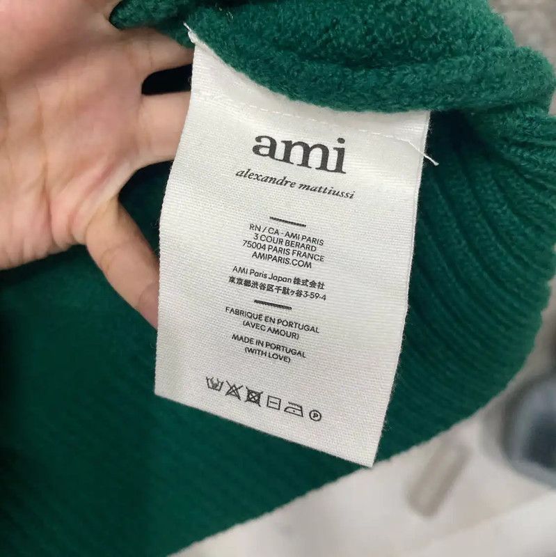AMI AMI Green Wool Long Sleeve Cardigan 0089 Size M / US 6-8 / IT 42-44 - 7 Thumbnail