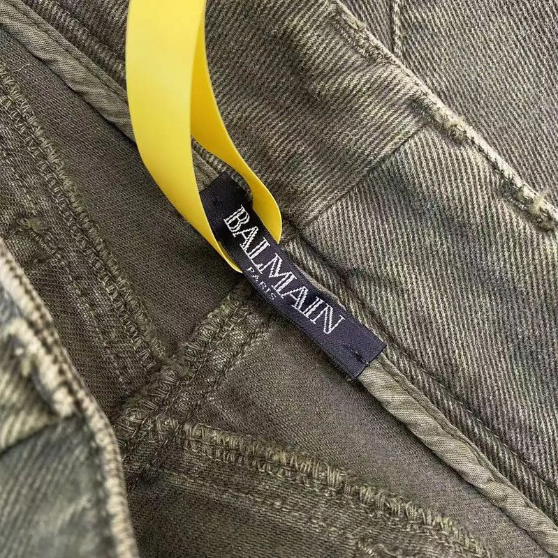 Balmain Balmain Khaki Green Cotton Casual Pants 0089 Size 28" / US 6 / IT 42 - 4 Thumbnail