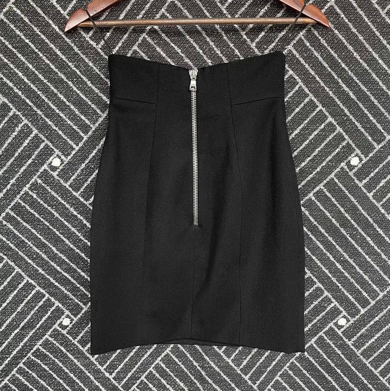 Balmain Balmain Black Cotton Summer Skirt for Women 0089 Size 23" - 2 Thumbnail
