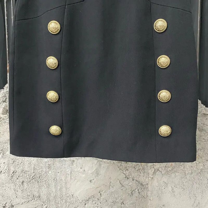 Balmain Balmain Black A-Line Skirt for Women 0089 Size 30" / US 8 / IT 44 - 4 Thumbnail