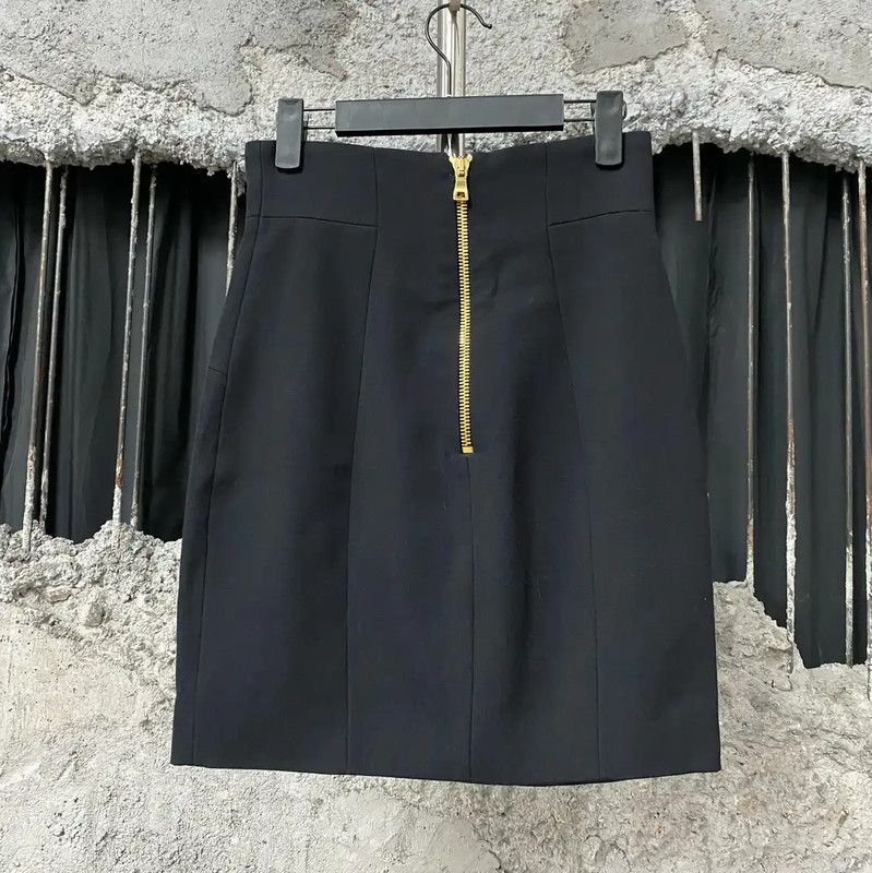 Balmain Balmain Black A-Line Skirt for Women 0089 Size 30" / US 8 / IT 44 - 2 Thumbnail