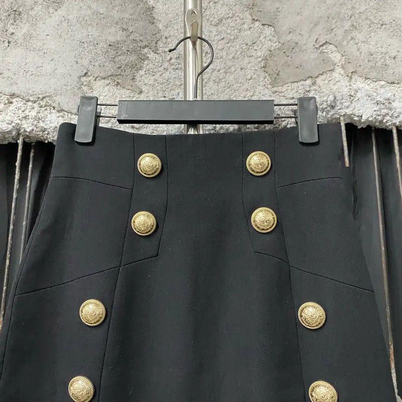 Balmain Balmain Black A-Line Skirt for Women 0089 Size 30" / US 8 / IT 44 - 3 Thumbnail