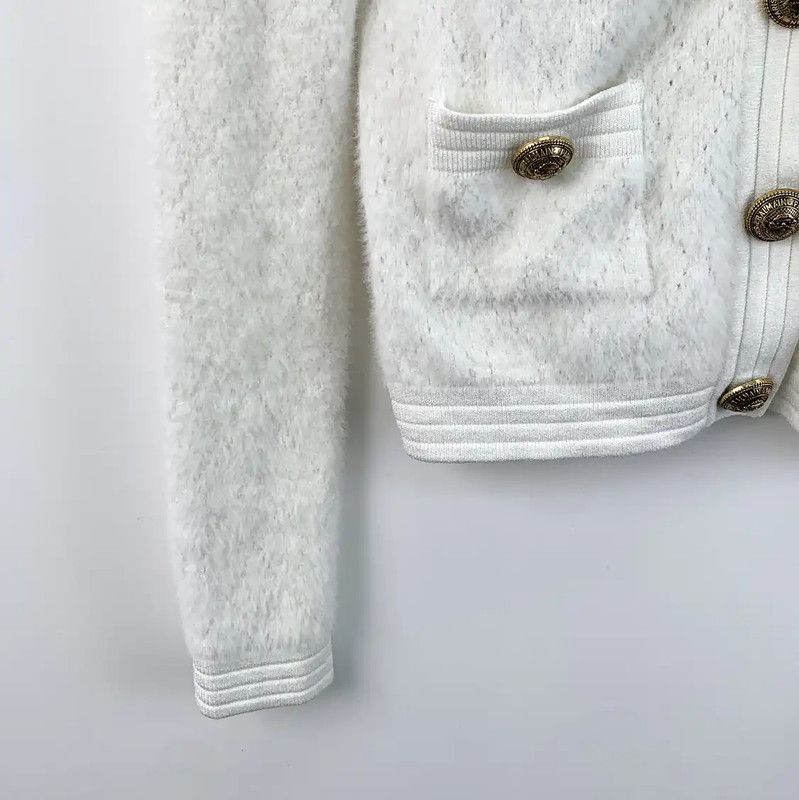 Balmain Balmain White Women's Cardigan in XS 0089 Size XS / US 0-2 / IT 36-38 - 4 Thumbnail