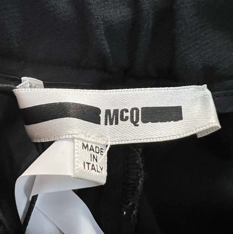 Alexander McQueen Alexander McQueen Black Cotton Women's Casual Pants 0089 Size 26" / US 2 / IT 38 - 3 Thumbnail